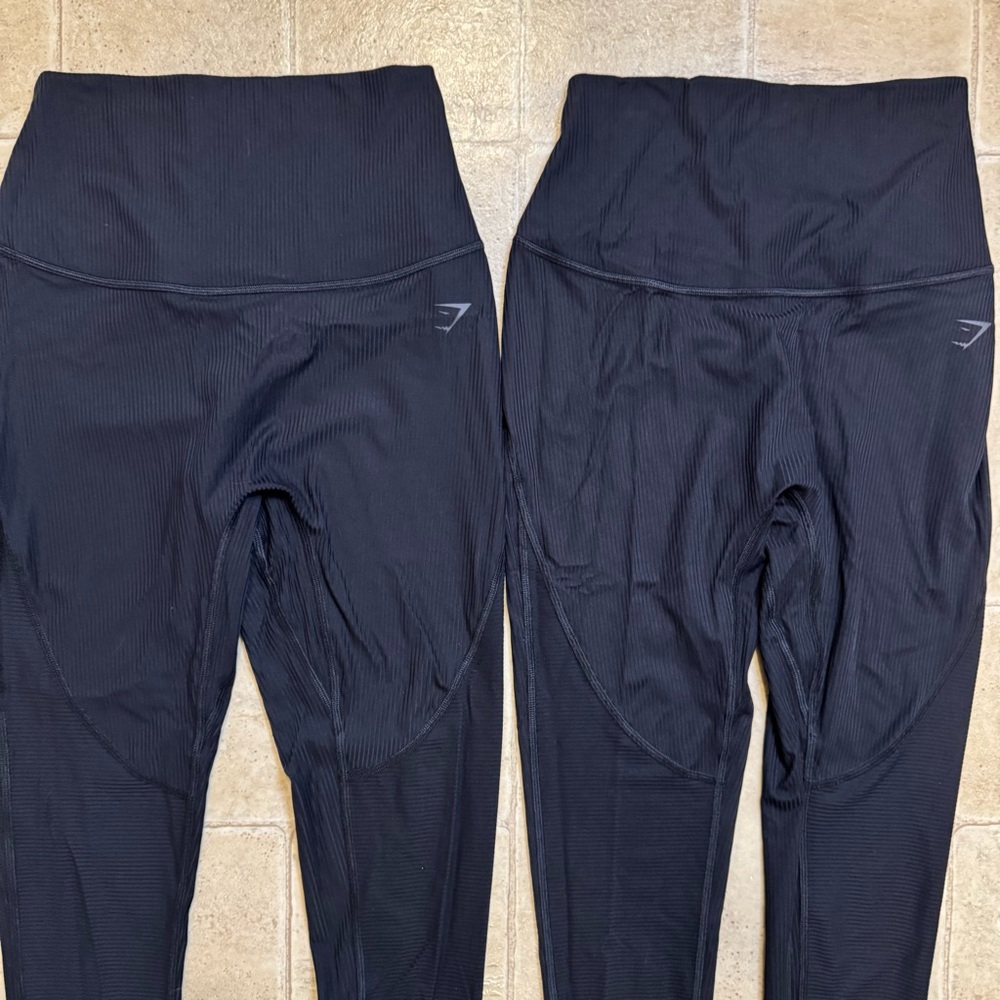Gymshark ribbed gym leggings size small black - Picture 2 of 7